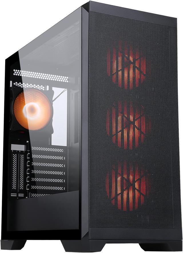 Sama IDX8-ARGB-BK Black Dual USB3.0 Steel/ Tempered Glass ATX Mid Tower  Gaming Computer Case w/ 4 x ARGB LED Fans (3 x120mm x Front l, 1 x120mm x  Rear)Pre-Installed 