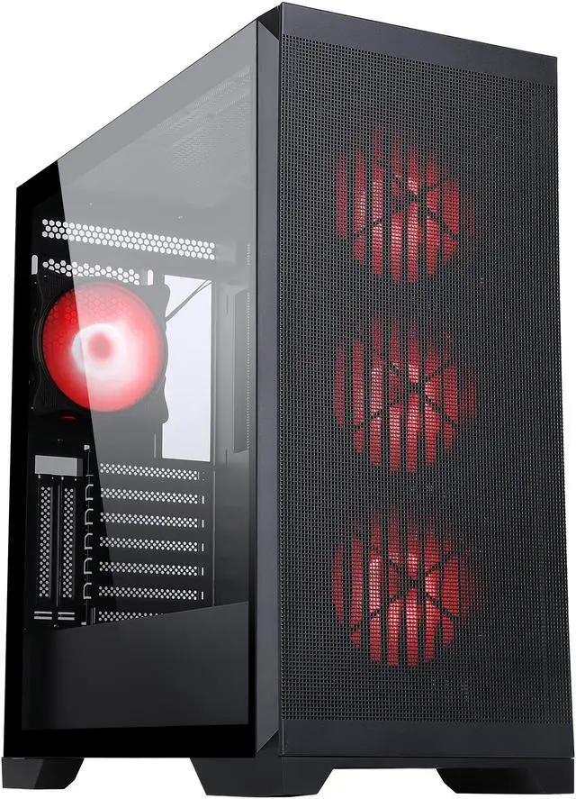 Alt view image 3 of 17 - Sama IDX8-ARGB-BK Black Dual USB3.0 Steel/ Tempered Glass ATX Mid Tower Gaming Computer Case w/ 4 x ARGB LED Fans (3 x120mm x Front l, 1 x120mm x Rear)Pre-Installed