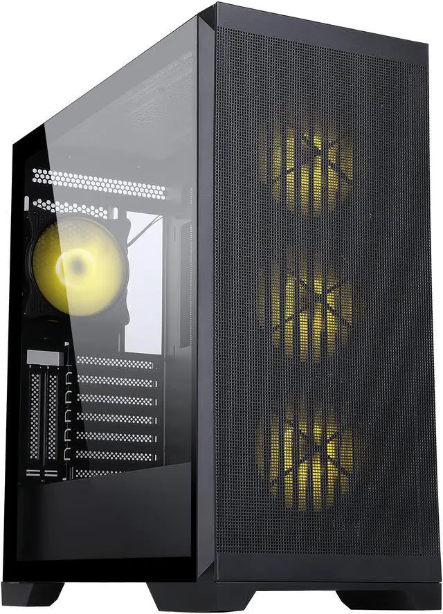 Alt view image 4 of 17 - Sama IDX8-ARGB-BK Black Dual USB3.0 Steel/ Tempered Glass ATX Mid Tower Gaming Computer Case w/ 4 x ARGB LED Fans (3 x120mm x Front l, 1 x120mm x Rear)Pre-Installed