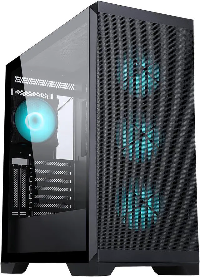 Alt view image 6 of 17 - Sama IDX8-ARGB-BK Black Dual USB3.0 Steel/ Tempered Glass ATX Mid Tower Gaming Computer Case w/ 4 x ARGB LED Fans (3 x120mm x Front l, 1 x120mm x Rear)Pre-Installed