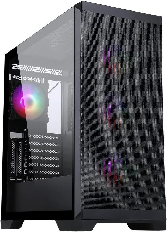 Alt view image 17 of 17 - Sama IDX8-ARGB-BK Black Dual USB3.0 Steel/ Tempered Glass ATX Mid Tower Gaming Computer Case w/ 4 x ARGB LED Fans (3 x120mm x Front l, 1 x120mm x Rear)Pre-Installed