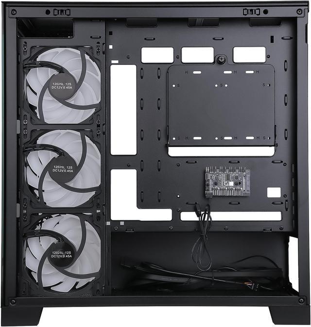 Alt view image 5 of 13 - Sama AR01-RGB-BK Black Dual USB3.0 and Type C, Dual Tempered Glass Micro -ATX Tower Gaming Computer Case w/ 4 x ARGB LED Fans (3 x120mm xSide, 1 x120mm x Rear)Pre-Installed