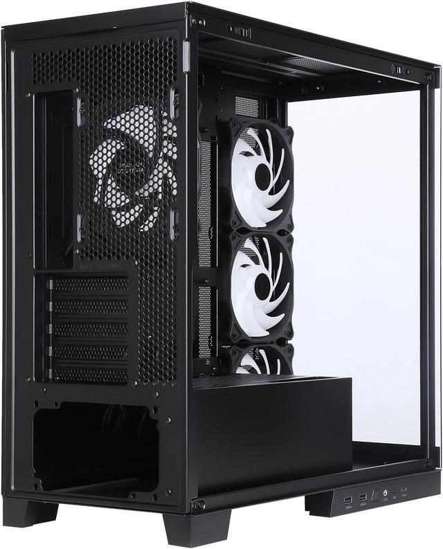 Alt view image 6 of 13 - Sama AR01-RGB-BK Black Dual USB3.0 and Type C, Dual Tempered Glass Micro -ATX Tower Gaming Computer Case w/ 4 x ARGB LED Fans (3 x120mm xSide, 1 x120mm x Rear)Pre-Installed