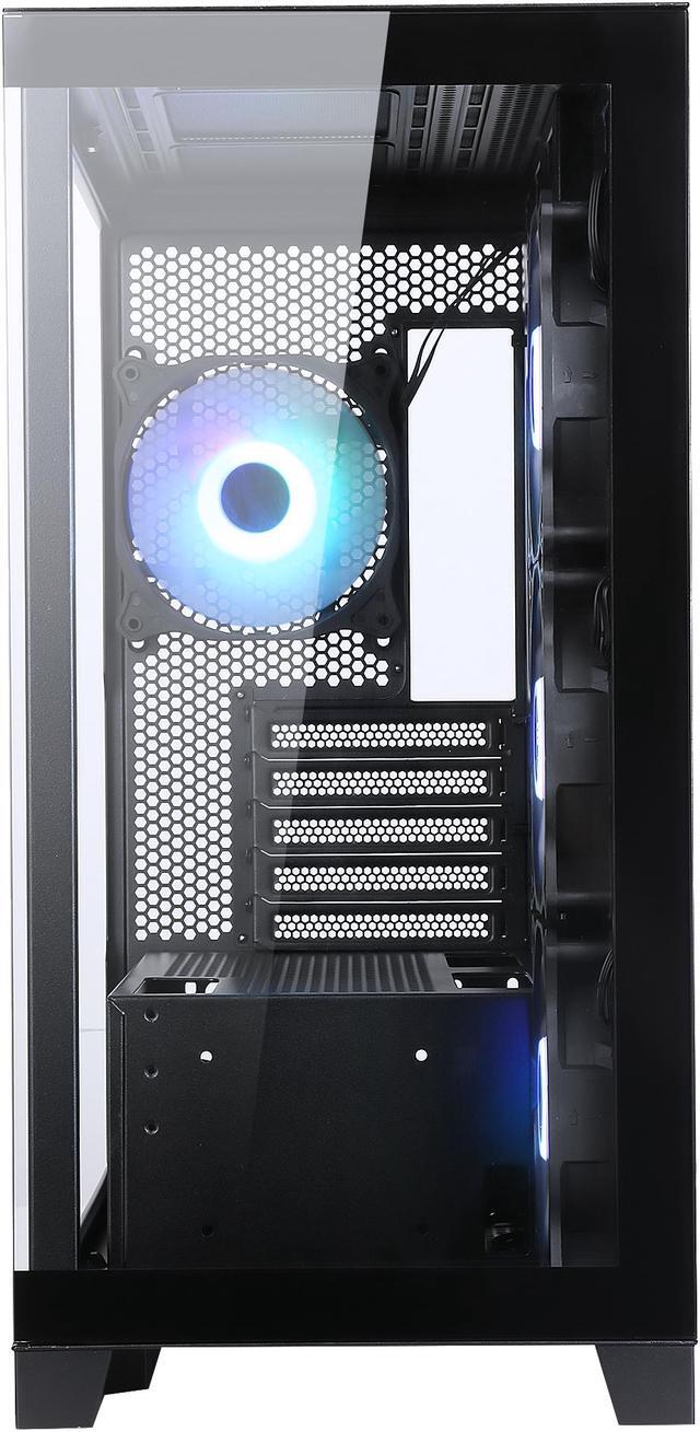 Alt view image 4 of 13 - Sama AR01-RGB-BK Black Dual USB3.0 and Type C, Dual Tempered Glass Micro -ATX Tower Gaming Computer Case w/ 4 x ARGB LED Fans (3 x120mm xSide, 1 x120mm x Rear)Pre-Installed