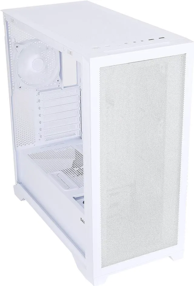 Alt view image 10 of 12 - Sama 4501-White Dual USB3.0 and Type C Tempered Glass ATX Full Tower Gaming Computer Case w/ 4 x 120mm ARGB Fans (3 x MB Side, 1 x Rear) Pre-Installed
