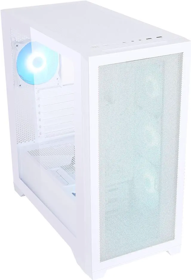Alt view image 11 of 12 - Sama 4501-White Dual USB3.0 and Type C Tempered Glass ATX Full Tower Gaming Computer Case w/ 4 x 120mm ARGB Fans (3 x MB Side, 1 x Rear) Pre-Installed