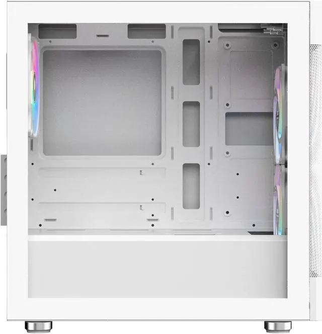 Alt view image 12 of 15 - Sama ARGB-Q5-W White USB3.0 Tempered Glass Micro ATX Tower Gaming Computer Case w/  3 x 120mm ARGB Fans (Pre-Installed)