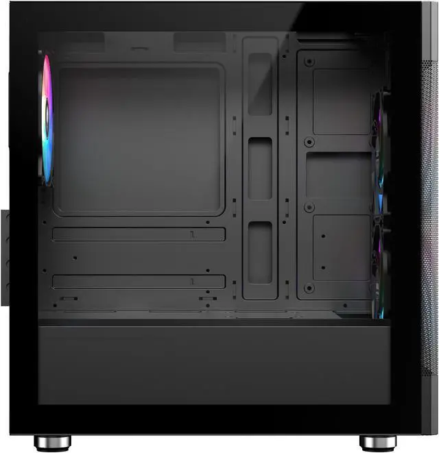 Alt view image 12 of 15 - Sama ARGB-Q5-BK Black USB3.0 Tempered Glass Micro ATX Tower Gaming Computer Case w/  3 x 120mm ARGB Fans (Pre-Installed)