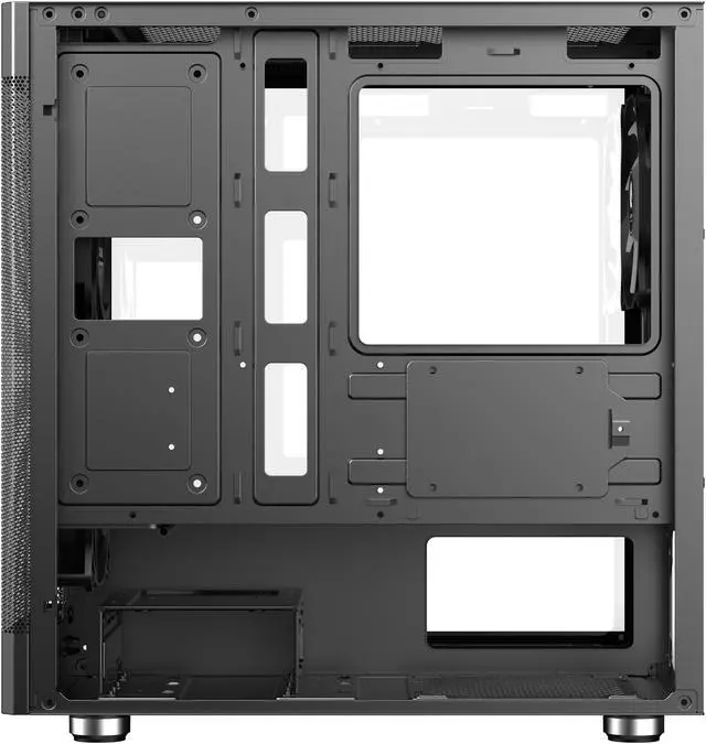 Alt view image 15 of 15 - Sama ARGB-Q5-BK Black USB3.0 Tempered Glass Micro ATX Tower Gaming Computer Case w/  3 x 120mm ARGB Fans (Pre-Installed)