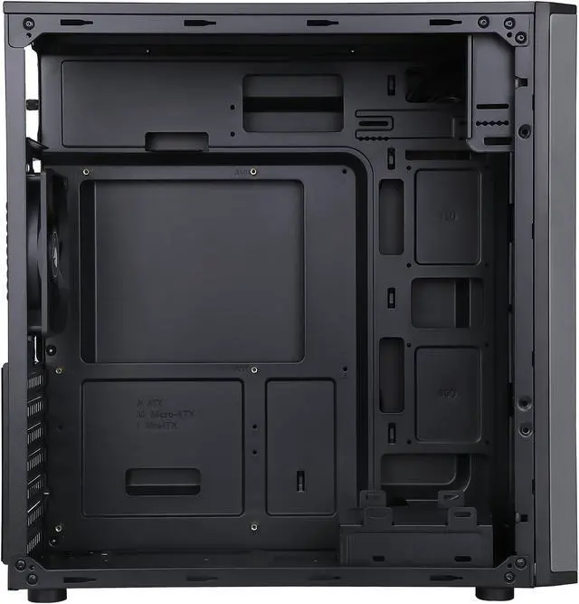 Alt view image 8 of 10 - Sama Jazovo-BK Black USB3.0 Steel ATX Mid Tower Computer Case, 3 x120mm Black Fan (2 x front, 1x Rear Pre-Installed)