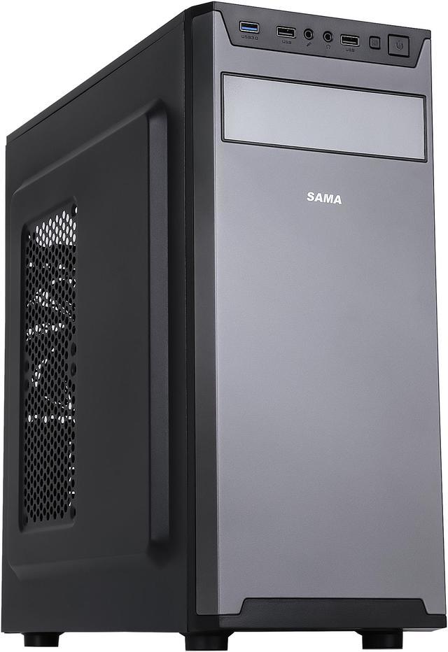 Sama Jazovo-BK Black USB3.0 Steel ATX Mid Tower Computer Case, 3 x120mm  Black Fan (2 x front, 1x Rear Pre-Installed)