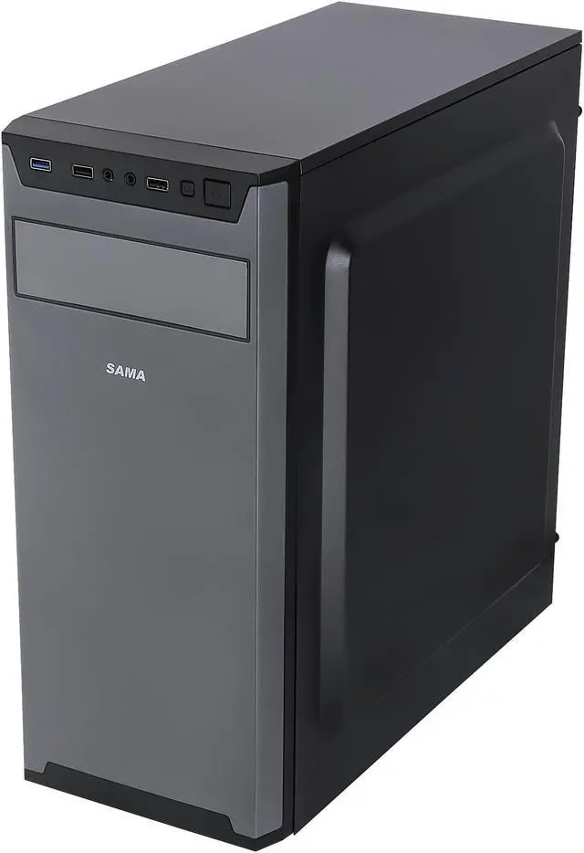Alt view image 5 of 10 - Sama Jazovo-BK Black USB3.0 Steel ATX Mid Tower Computer Case, 3 x120mm Black Fan (2 x front, 1x Rear Pre-Installed)