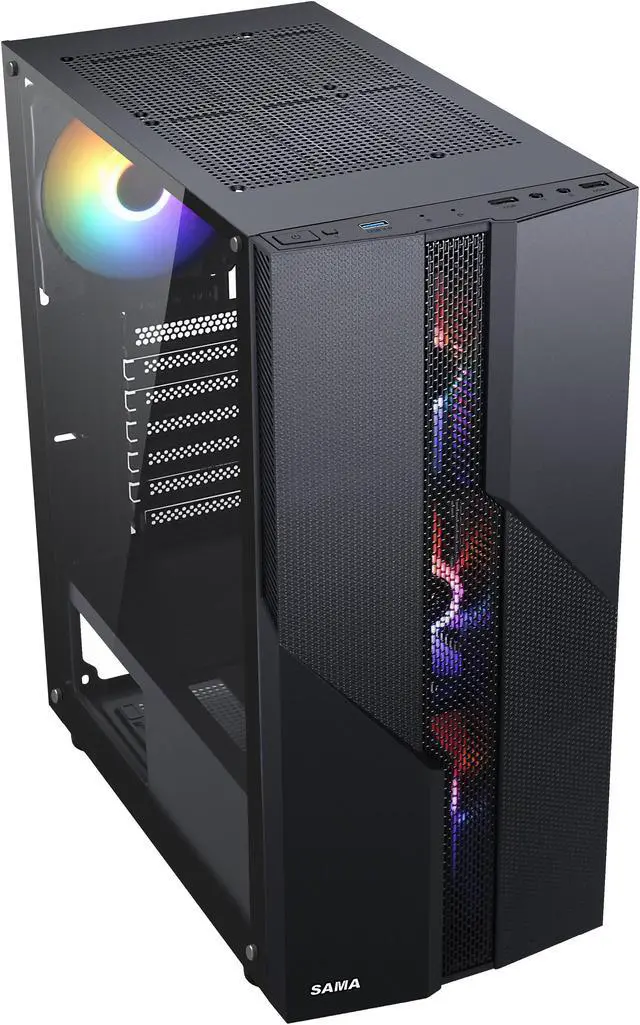 ⭐︎M⭐︎sama exclusive use SAMA Sama-M2-TG Black USB3.0 Steel/ Tempered Glass ATX Mid