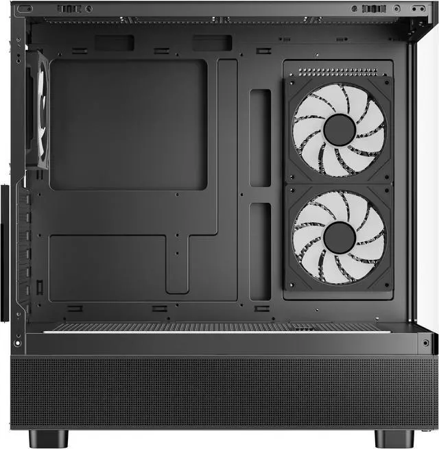 Alt view image 9 of 10 - Sama Neview 4361 Black Dual USB3.0 and Type C Tempered Glass ATX Mid Tower Gaming Computer Case w/ 3 x 120mm ARGB Fans (2 x MB Side, 1 x Rear) Pre-Installed