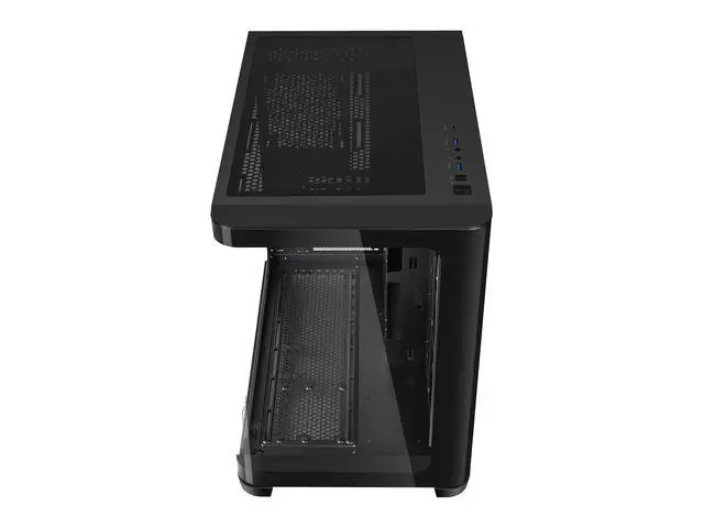 Alt view image 6 of 6 - SAMA Mid-Tower PC Case, Curved Tempered Glass, USB Type-C, ATX/MATX/ITX Back-Connect Support, 360mm Liquid Cooler Compatible - V60E Black Computer Case