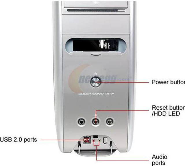 Alt view image 4 of 12 - JUST PC Gazelle JPC899TI Titanium/Silver Steel / Plastic ATX Mid Tower Computer Case 450W Power Supply