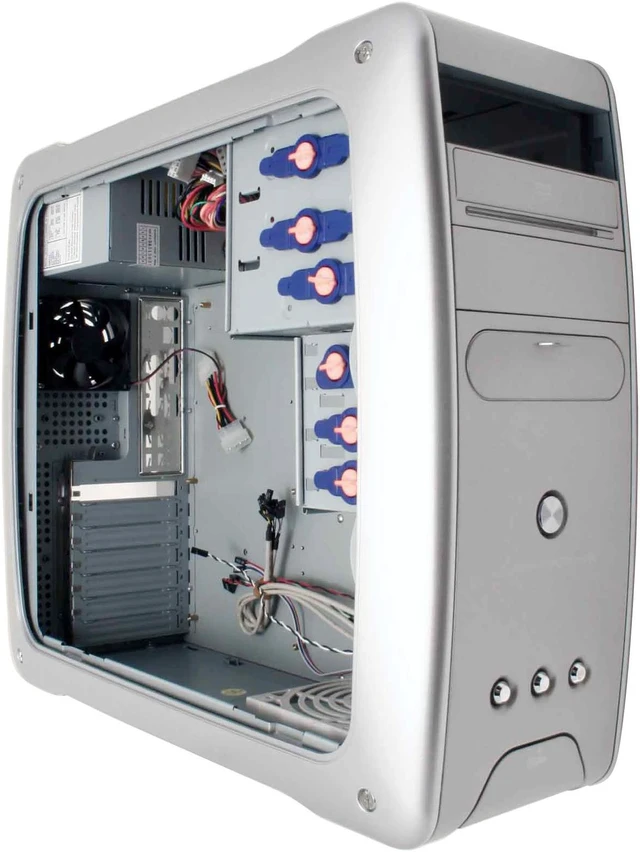 Alt view image 9 of 12 - JUST PC Gazelle JPC899TI Titanium/Silver Steel / Plastic ATX Mid Tower Computer Case 450W Power Supply