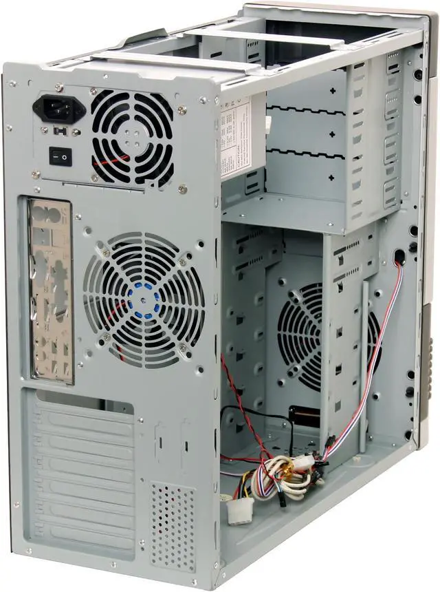 Alt view image 9 of 13 - JUST PC JPC808ATXBLK Silver/DarkGray Steel ATX Mid Tower Computer Case 450W Power Supply
