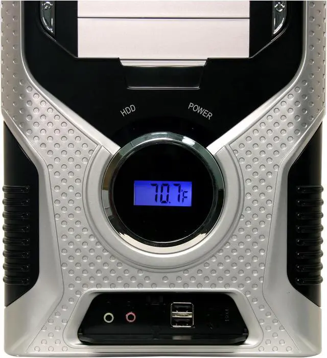 Alt view image 4 of 13 - JUST PC JPC808ATXBLK Silver/DarkGray Steel ATX Mid Tower Computer Case 450W Power Supply