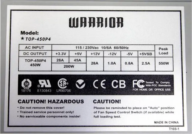 Alt view image 12 of 14 - ePOWER Warrior EPC-523SC-450 Silver SECC steel ATX Mid Tower Computer Case PSII450W PCI express ready Power Supply