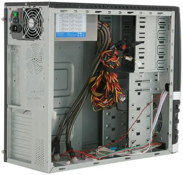 Alt view image 7 of 12 - ePOWER EP-523BC-750 Black / Silver Steel ATX Mid Tower Computer Case 750W Power Supply