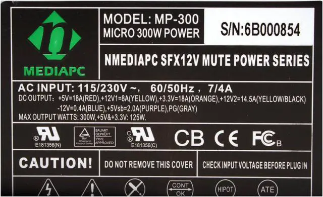 Alt view image 6 of 11 - nMEDIAPC HTPC 100 SA Silver Steel MicroATX Media Center Computer Case 300W Power Supply - Version 2.0