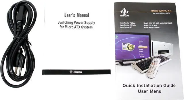 Alt view image 10 of 11 - nMEDIAPC Black Steel HTPC 100 B Micro ATX Media Center / HTPC Case