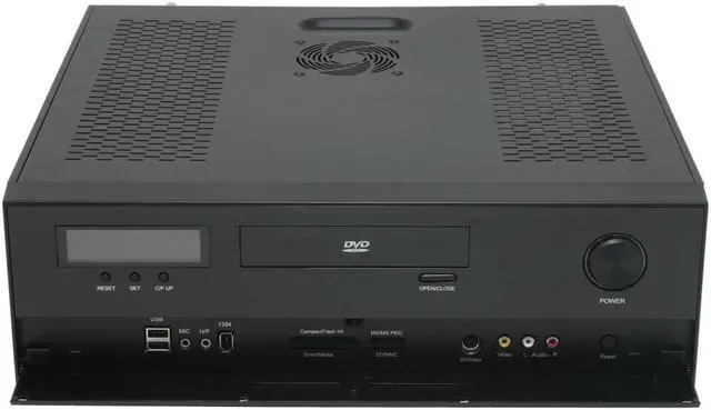 Alt view image 3 of 11 - nMEDIAPC Black Aluminum / Steel HTPC 200BA Micro ATX Media Center / HTPC Case