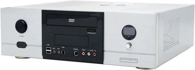 Alt view image 2 of 10 - nMEDIAPC Silver Aluminum / Steel HTPC 280SA Micro ATX Media Center / HTPC Case