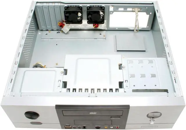 Alt view image 7 of 10 - nMEDIAPC Silver Aluminum / Steel HTPC 280SA Micro ATX Media Center / HTPC Case