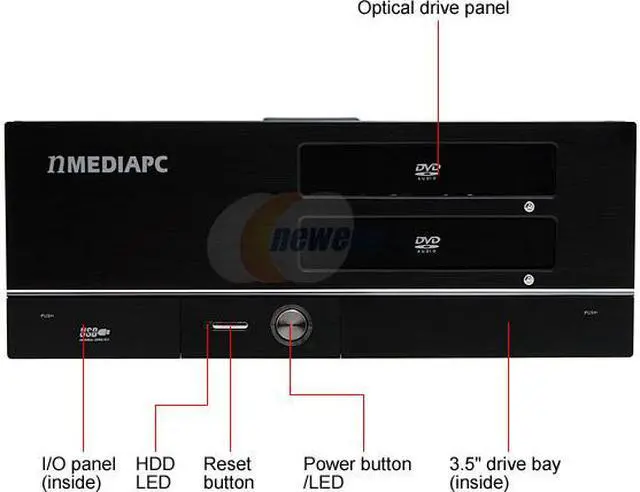 Alt view image 2 of 13 - nMEDIAPC Black Aluminum / Steel HTPC 700BA ATX Media Center / HTPC Case