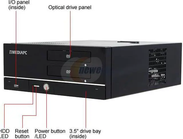 Alt view image 3 of 13 - nMEDIAPC Black Aluminum / Steel HTPC 700BA ATX Media Center / HTPC Case