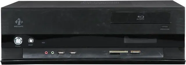 Alt view image 2 of 7 - nMEDIAPC Black Aluminum panel & Steel HTPC 1000B Micro ATX Media Center / HTPC Case