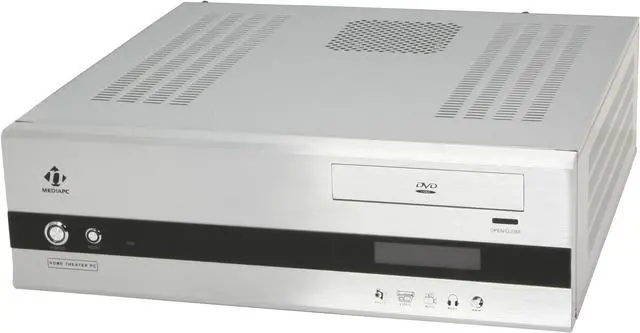 Alt view image 3 of 15 - nMEDIAPC Silver Aluminum panel & Steel HTPC 1000S Micro ATX Media Center / HTPC Case