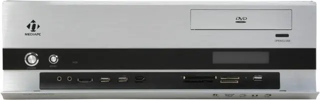 Alt view image 4 of 15 - nMEDIAPC Silver Aluminum panel & Steel HTPC 1000S Micro ATX Media Center / HTPC Case