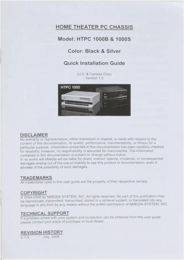 Alt view image 14 of 15 - nMEDIAPC Silver Aluminum panel & Steel HTPC 1000S Micro ATX Media Center / HTPC Case