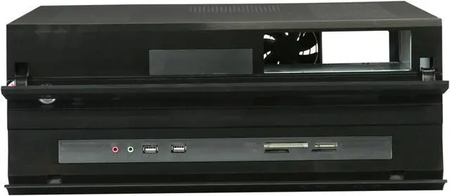 Alt view image 2 of 7 - nMEDIAPC Black Aluminum / Steel HTPC 2000B ATX Media Center / HTPC Case