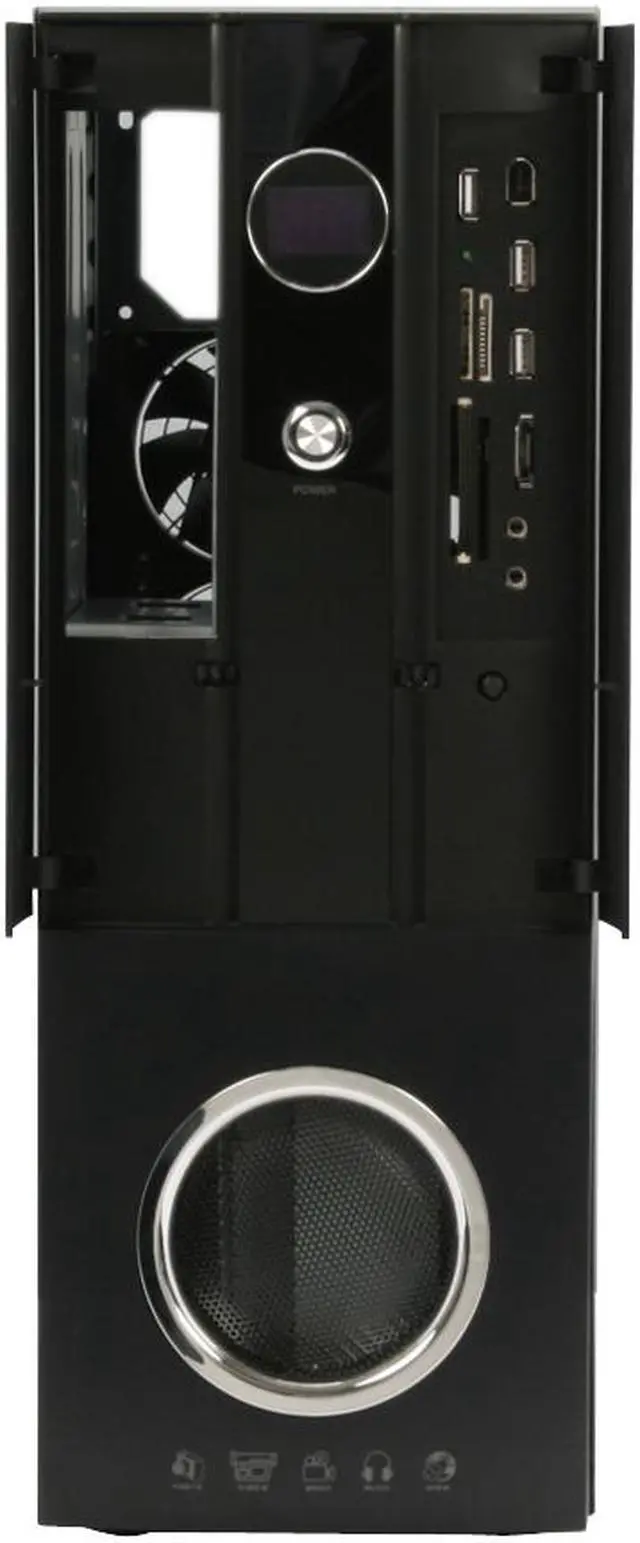 Alt view image 3 of 14 - nMEDIAPC Black Aluminum / Steel HTPC 3000B ATX Media Center / HTPC Case