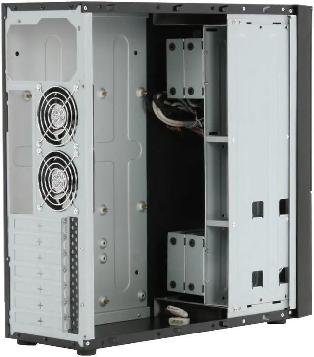 Alt view image 7 of 14 - nMEDIAPC Black Aluminum / Steel HTPC 3000B ATX Media Center / HTPC Case