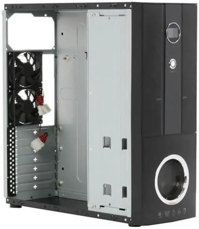 Alt view image 9 of 14 - nMEDIAPC Black Aluminum / Steel HTPC 3000B ATX Media Center / HTPC Case