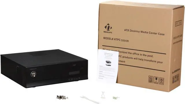 Alt view image 7 of 7 - nMEDIAPC Black Aluminum / Acrylic / Steel HTPC 5000B Micro ATX Media Center / HTPC Case