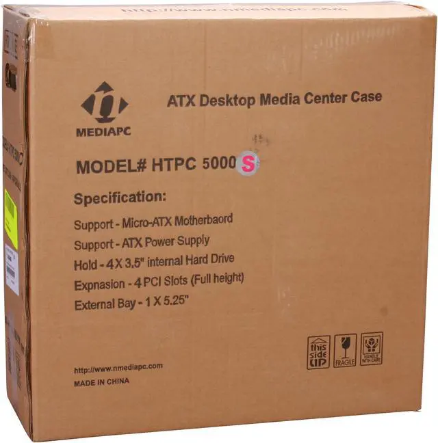 Alt view image 12 of 12 - nMEDIAPC Silver Aluminum / Acrylic / Steel HTPC 5000S Micro ATX Media Center / HTPC Case