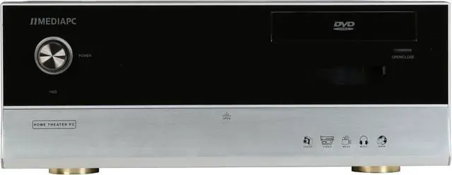 Alt view image 2 of 12 - nMEDIAPC Silver Aluminum / Acrylic / Steel HTPC 6000S ATX Media Center / HTPC Case