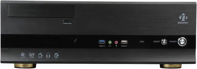Alt view image 2 of 8 - nMEDIAPC Black Aluminum Panel & Steel (1.0mm SECC) HTPC 7000B Micro ATX Media Center/ HTPC Case