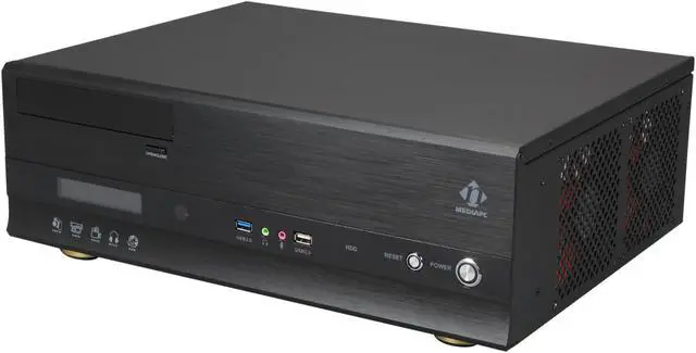 Alt view image 3 of 8 - nMEDIAPC Black Aluminum Panel & Steel (1.0mm SECC) HTPC 7000B Micro ATX Media Center/ HTPC Case