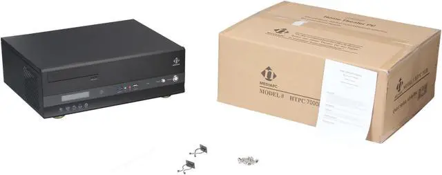 Alt view image 8 of 8 - nMEDIAPC Black Aluminum Panel & Steel (1.0mm SECC) HTPC 7000B Micro ATX Media Center/ HTPC Case