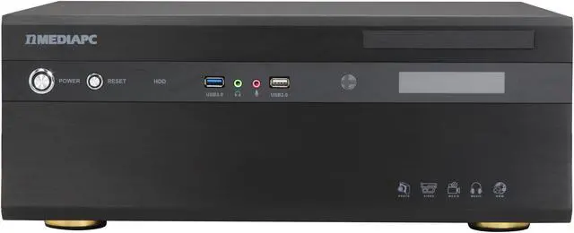 Alt view image 2 of 7 - nMEDIAPC Black Aluminum Panel & Steel (1.0mm SECC) HTPC 2800B ATX Media Center / HTPC Case