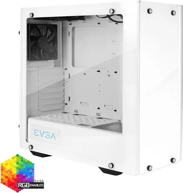 Main image of EVGA DG-76 Alpine White Mid-Tower, 2 Sides of Tempered Glass, RGB LED and Control Board, Gaming Case 166-W1-2232-KR