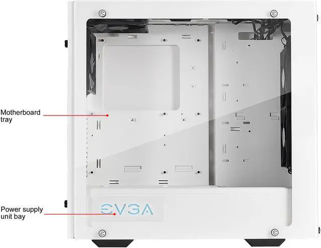 Alt view image 4 of 10 - EVGA DG-76 Alpine White Mid-Tower, 2 Sides of Tempered Glass, RGB LED and Control Board, Gaming Case 166-W1-2232-KR