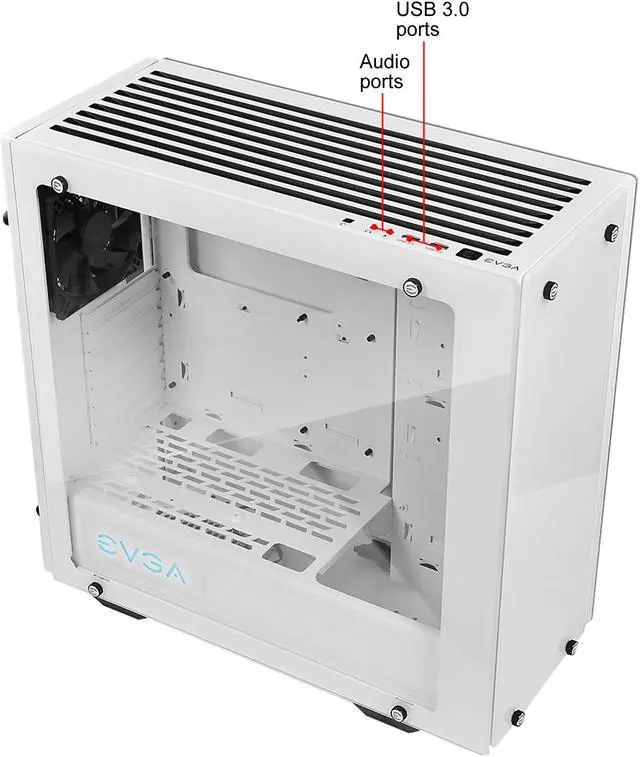 Alt view image 5 of 10 - EVGA DG-76 Alpine White Mid-Tower, 2 Sides of Tempered Glass, RGB LED and Control Board, Gaming Case 166-W1-2232-KR